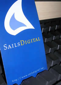 Photo of our new business card